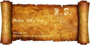 Mohr Dóra névjegykártya